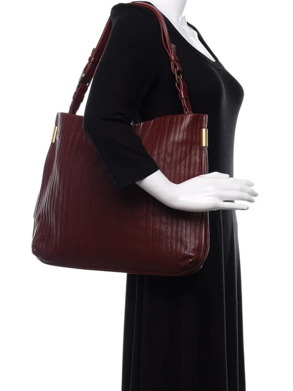 LANVIN
Goatskin Amalia Bucket Bag Aubergine